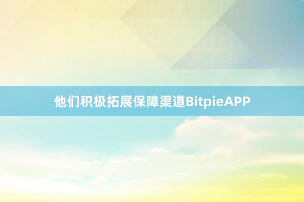 他们积极拓展保障渠道BitpieAPP