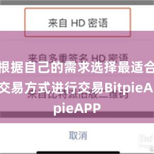 根据自己的需求选择最适合的交易方式进行交易BitpieAPP