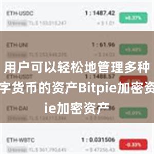 用户可以轻松地管理多种数字货币的资产Bitpie加密资产